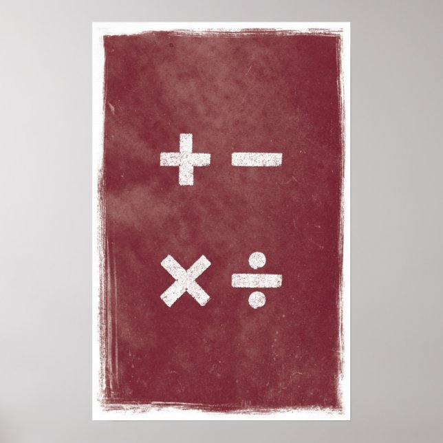 Fyra operationer Art - Matematik Poster (Framsidan)