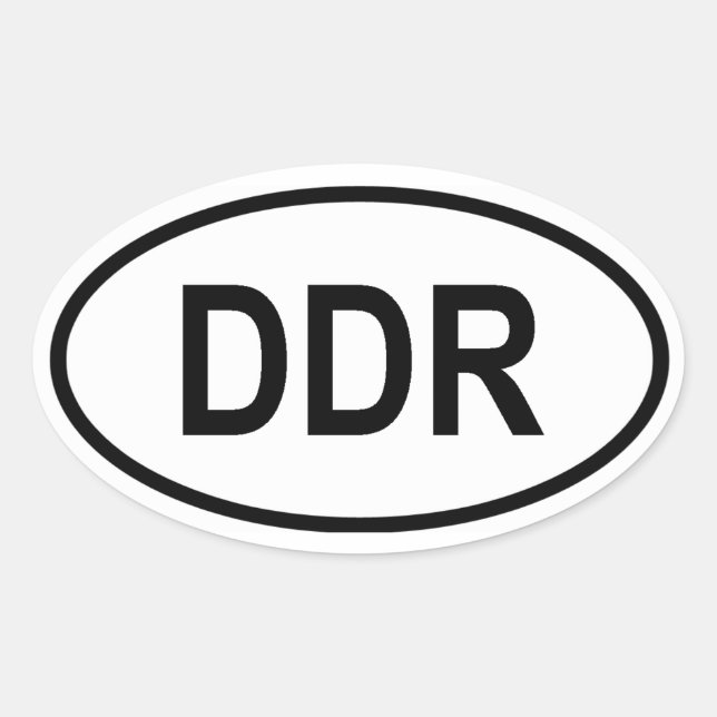 FYRA Öster Tyskland DDR Ovalt Klistermärke (Framsida)