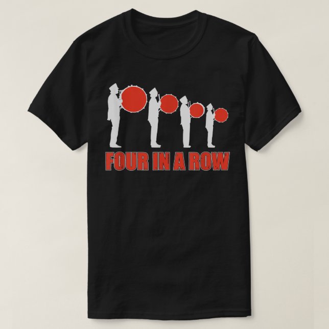 Fyra på en rad i Drumline Band Musicia T Shirt (Design framsida)