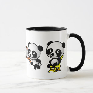FYRA PANDAS mugg - välj stil & färg