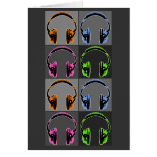 Fyra PC Art-hörlurar Hälsningskort