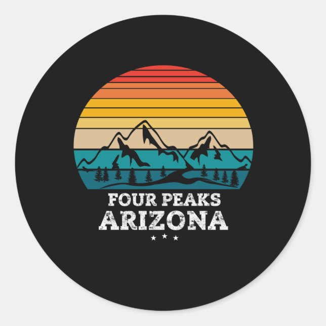 FYRA PEAKS Arizona Runt Klistermärke (Framsida)