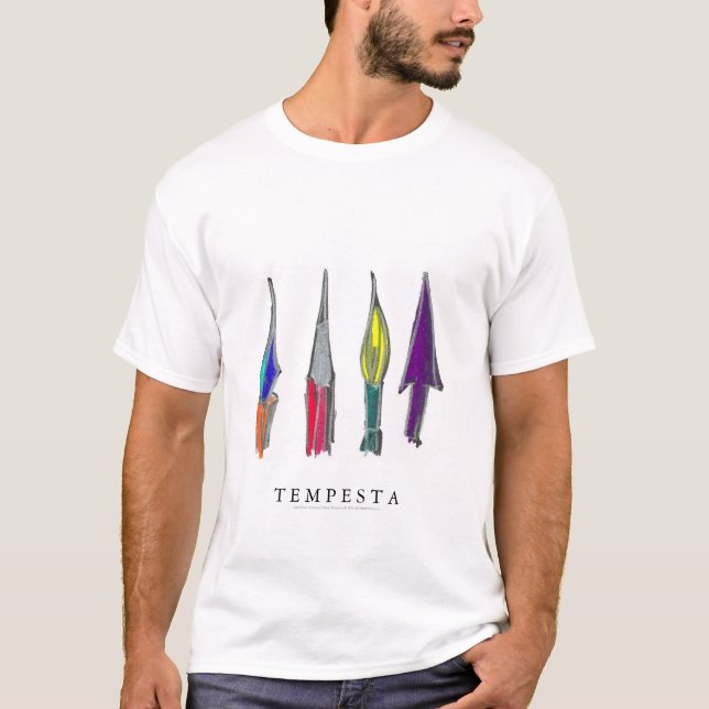 Fyra pekar av resonerar tee shirt (Framsida)