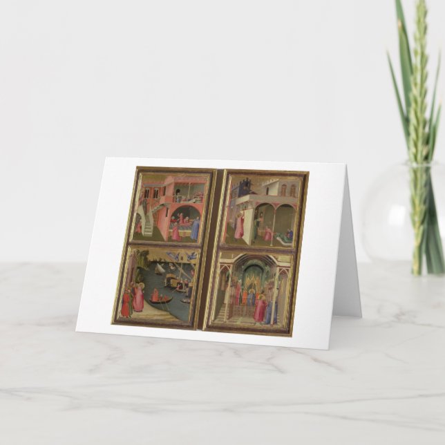 Fyra platser från livet av St Nicholas: St.-Nic Helgkort (Framsida)