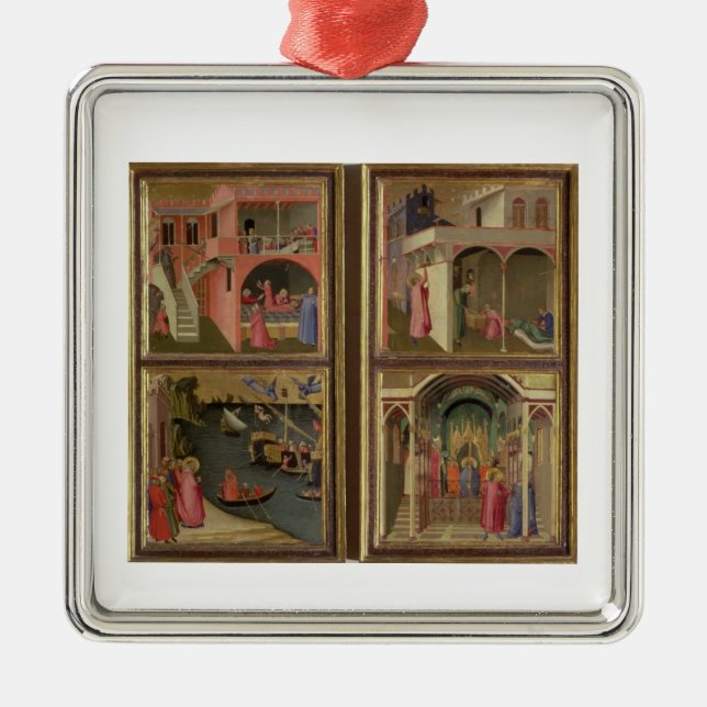 Fyra platser från livet av St Nicholas: St.-Nic Julgransprydnad Metall (Framsidan)