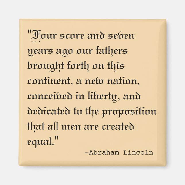 Fyra poäng och för sju år sedan magnet (Framsidan)