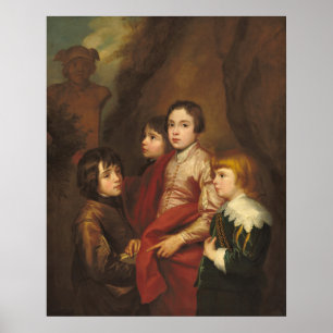 Fyra pojkar - Anthony van Dyck Fine Art Poster
