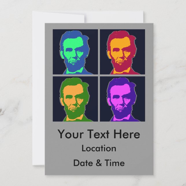 Fyra pop Art Abraham Lincolns Inbjudningar (Framsida)