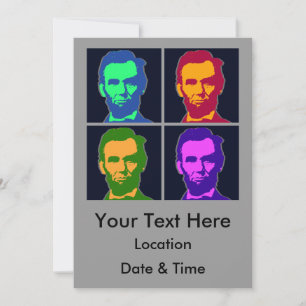 Fyra pop Art Abraham Lincolns Inbjudningar