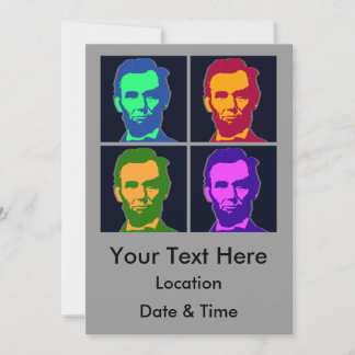 Fyra pop Art Abraham Lincolns Inbjudningar