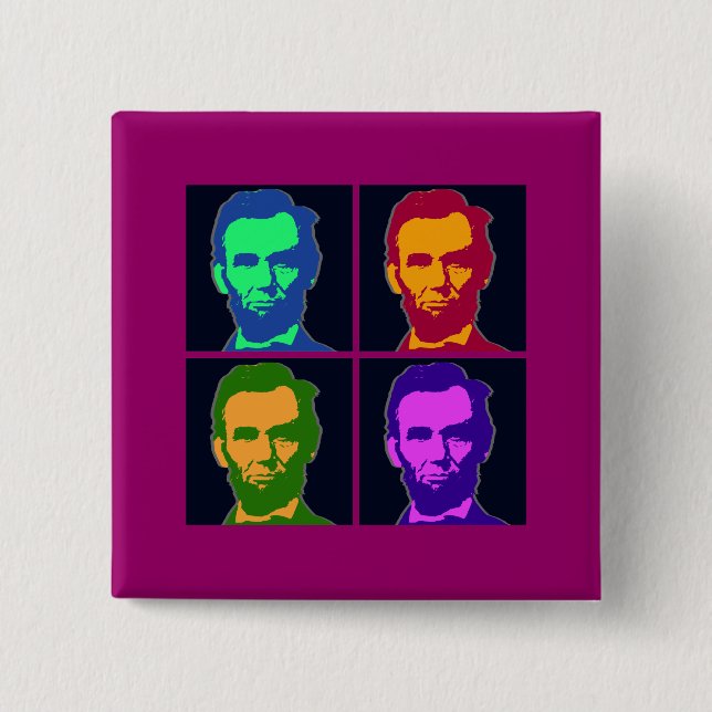Fyra pop Art Abraham Lincolns Knapp (Framsida)