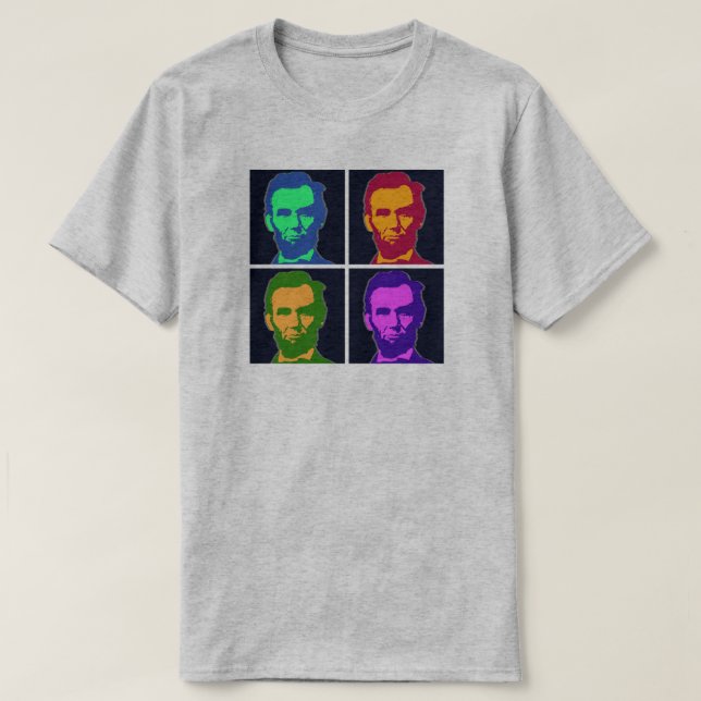 Fyra Pop Art Abraham Lincolns Tee Shirt (Design framsida)