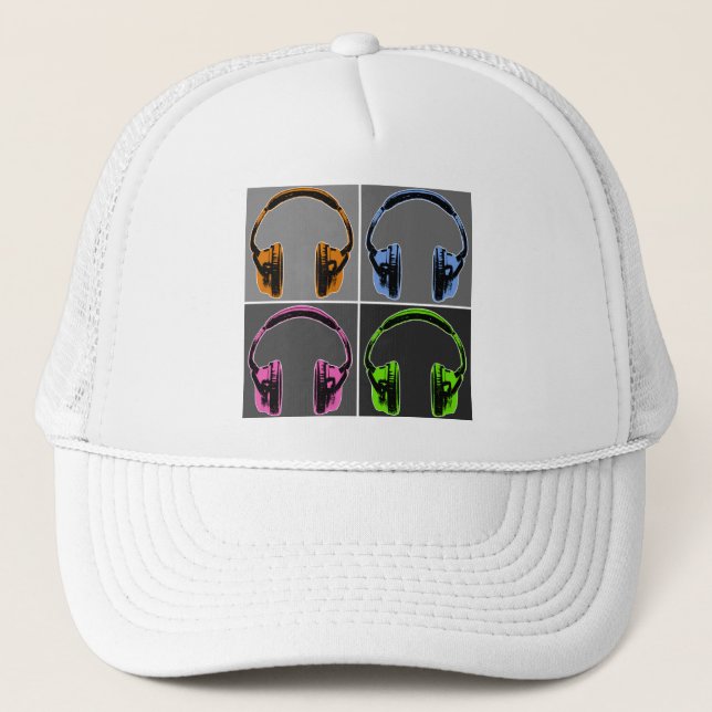 Fyra Pop Art Hörlurar Keps (Framsida)