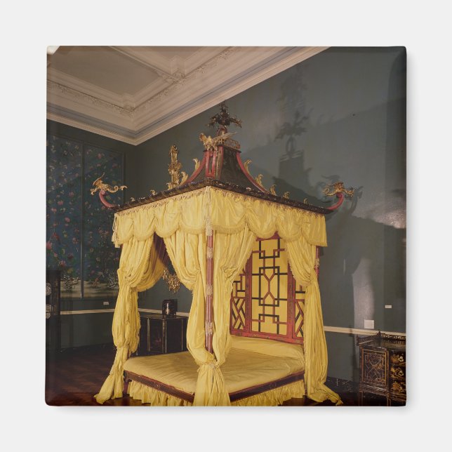 Fyra Poster Bed, i kinesiska stil, 1750-talet Magnet (Framsidan)