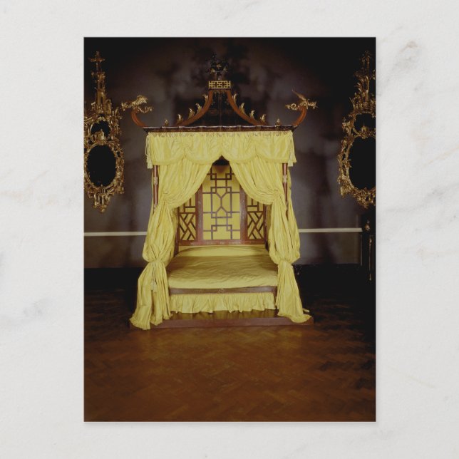 Fyra Poster Bed, i kinesiska stil, 1750-talet Vykort (Framsida)