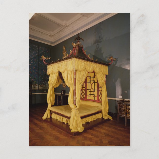Fyra Poster Bed, i kinesiska stil, 1750-talet Vykort (Framsida)