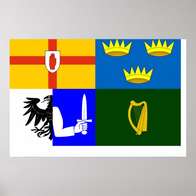 Fyra provinser, Irland flagga Poster (Framsidan)