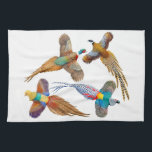 Fyra prydnadsfasaner Kökshanddun Kökshandduk<br><div class="desc">Original bra Art design av färgstarka fasaner, inklusive reeves, ringnacke, golden och dam amherst av artist Carolyn McFann of Two Purring Cats Studio, tryckt på en kökshandduk för vild bird fläkt. Se några av våra produkter nedan (klicka för att gå till den produkten) och besök våra mycket konstnärliga butiker på:...</div>