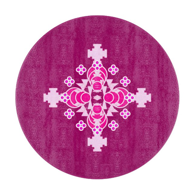 Fyra punkter Mandala - blekens rosa och plommon (Framsidan)