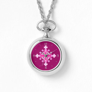 Fyra punkter Mandala - blekens rosa och plommon Armbandsur