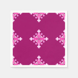 Fyra punkter Mandala - blekens rosa och plommon Pappersservett