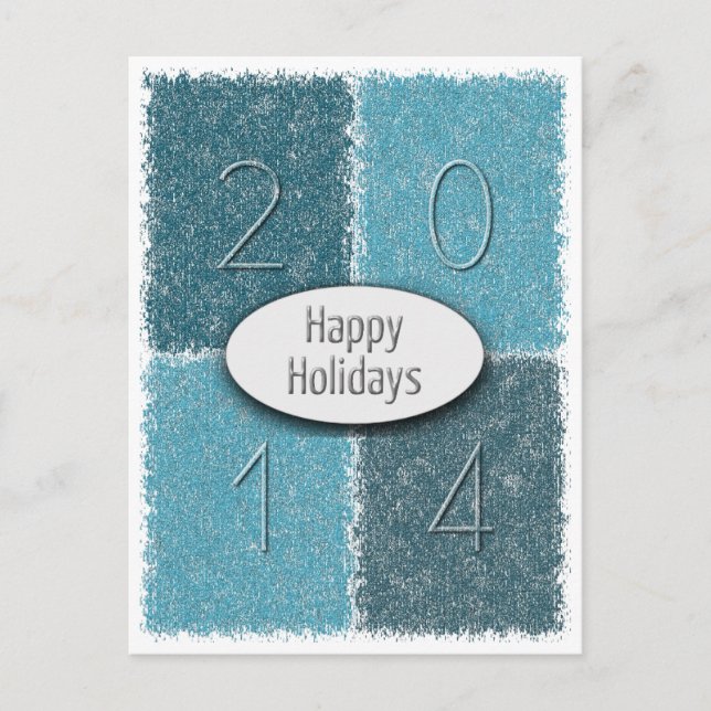Fyra rektanglar Glad helg 2014 Modern Blue Vykort (Framsida)