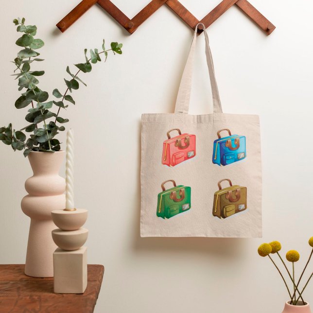 Fyra resväskor, Tote Bag Tygkasse (Skapare uppladdad)