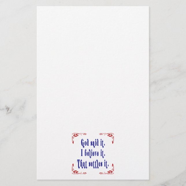 Fyra röda blommor Gud sa det! Brevpapper (Framsida)