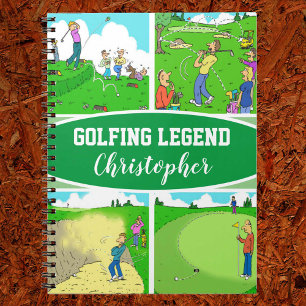Fyra roliga golfscener anteckningsbok
