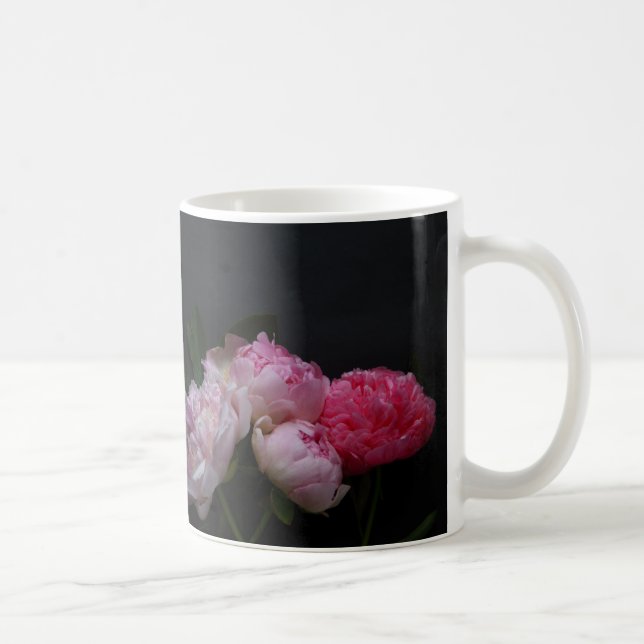 Fyra rosa peonior kaffemugg (Höger)