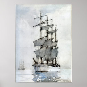 Fyra rostade Barque Poster
