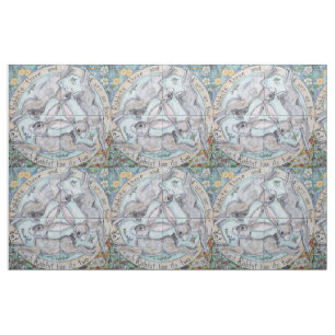 Fyra sädesdelar kanin Hare Medallion Tiled Fabric Tyg
