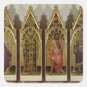 Fyra Saints från Quaratesien Polyptych: Mary Mag Fyrkantigt Klistermärke