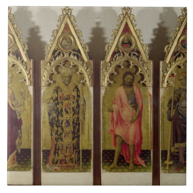 Fyra Saints från Quaratesien Polyptych: Mary Mag Kakelplatta (Framsidan)