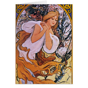 Fyra säsonger Alfons Mucha OBS Kort