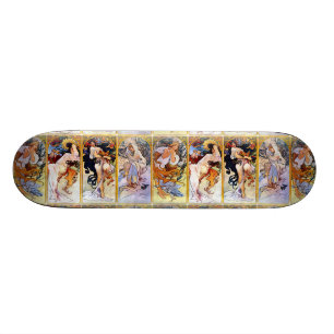 Fyra säsonger av Alphonse Mucha 1895 Old School Skateboard Bräda 21,6 Cm