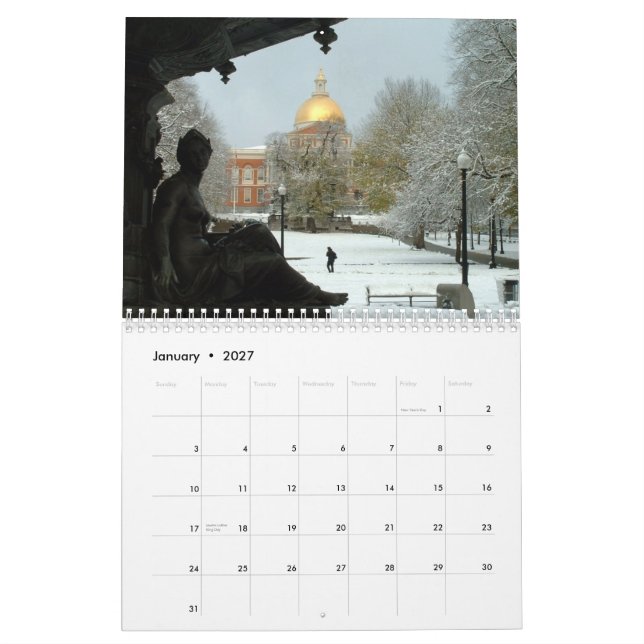 Fyra säsonger i Boston - 2012 Kalender (Jan 2027)