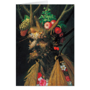 Fyra säsonger i ett huvud - Arcimboldo -1590 Hälsningskort