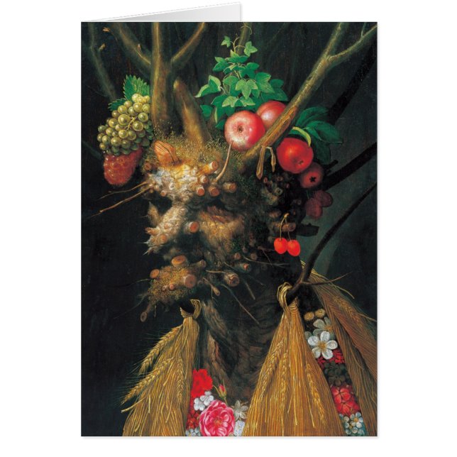 Fyra säsonger i ett huvud - Arcimboldo -1590 Hälsningskort (Framsidan)