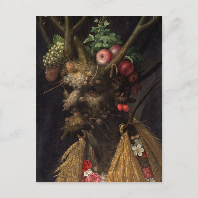 Fyra säsonger i ett huvud av Giuseppe Arcimboldo Vykort (Framsida)