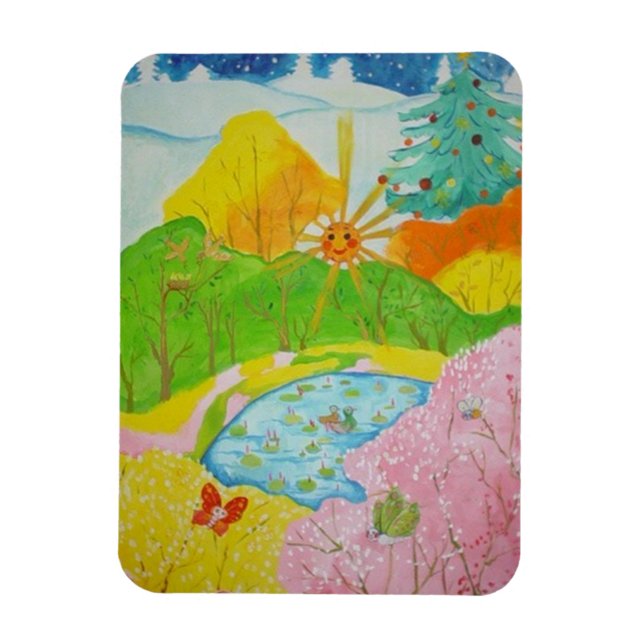 Fyra säsonger lycklig magnet (Vertikal)