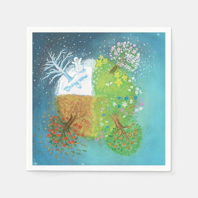 Fyra säsonger på jorden pappersservett (Framsidan)