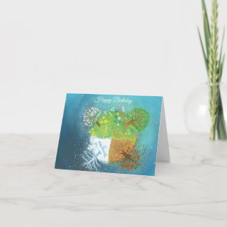 Fyra säsonger på jordfödelsedag kort