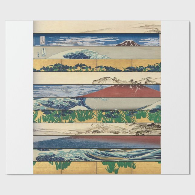 Fyra Scrollor Asiatisk Konst Mosaik Presentpapper (Platt)