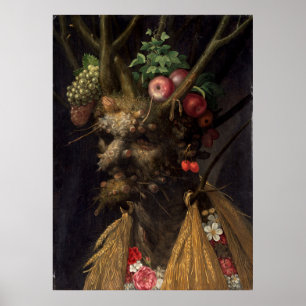 Fyra sessioner i en av huvudena av Giuseppe Arcimb Poster