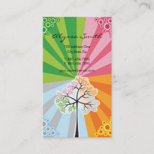 Fyra sjöar - färgfläckad, modern Träd Visitkort
