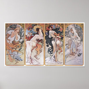 Fyra sjöar, Mucha Poster