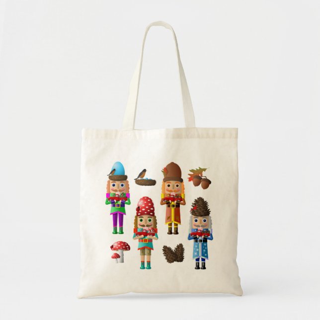 Fyra sjöar Woodland Nutcrackers Tote Bag Tygkasse (Framsidan)