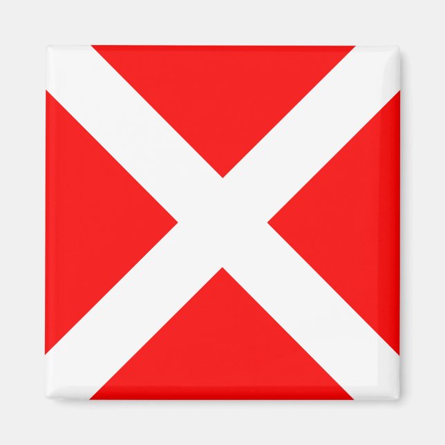 fyra sjömansalfabetets nummersymbol flagga magnet (Framsidan)