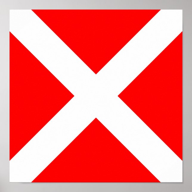 fyra sjömansalfabetets nummersymbol flagga poster (Framsidan)